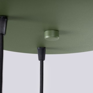 Lampe suspendue ESTRIA 3P beige/vert olive
