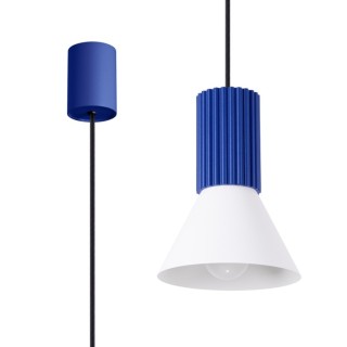 Lampe suspendue ESTRIA 1 blanc/ultramarine