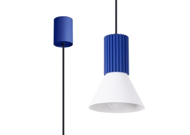 Lampe suspendue ESTRIA 1 blanc/ultramarine