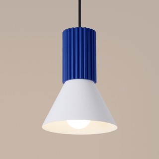 Lampe suspendue ESTRIA 1 blanc/ultramarine