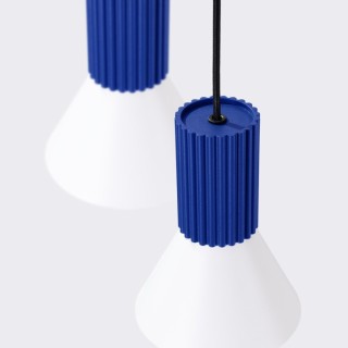 Lampe suspendue ESTRIA 3P blanc/ultramarine