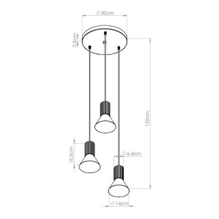 Lampe suspendue ESTRIA 3P blanc/ultramarine