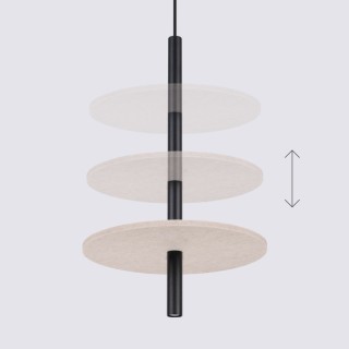 Lampe suspendue FELTRO 1 noir/beige