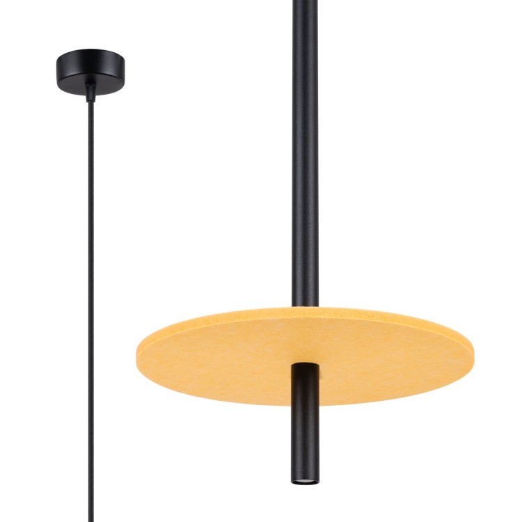 Lampe suspendue FELTRO 1 noir/jaune