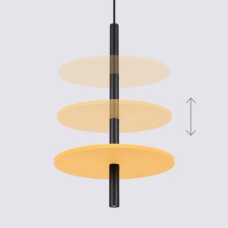 Lampe suspendue FELTRO 1 noir/jaune