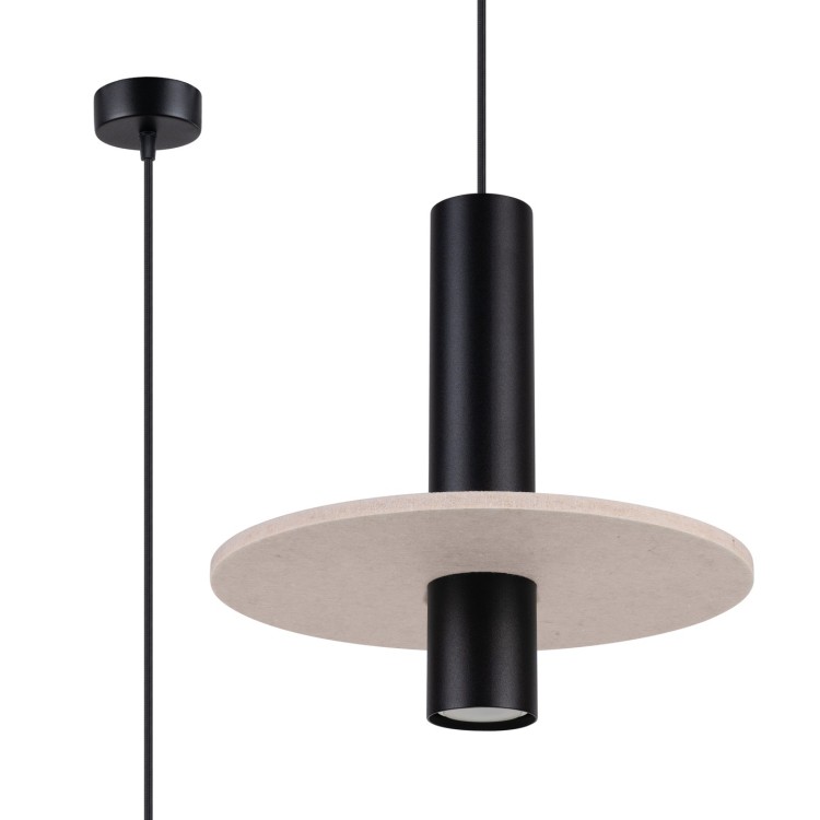 Lampe suspendue PELTA 1 noir/beige