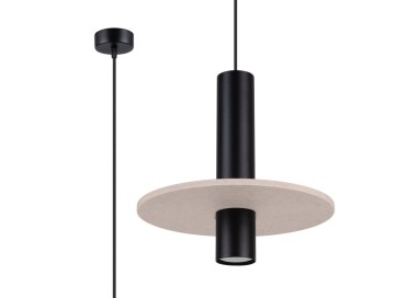 Lampe suspendue PELTA 1 noir/beige