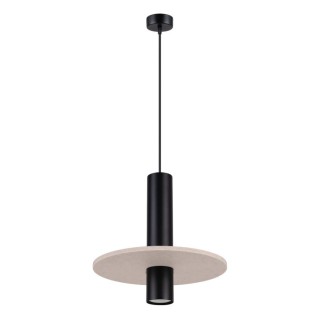 Lampe suspendue PELTA 1 noir/beige