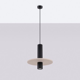 Lampe suspendue PELTA 1 noir/beige