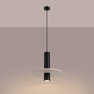 Lampe suspendue PELTA 1 noir/beige