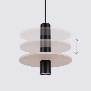 Lampe suspendue PELTA 1 noir/beige