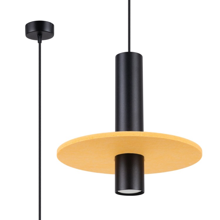 Lampe suspendue PELTA 1 noir/jaune
