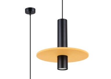 Lampe suspendue PELTA 1 noir/jaune