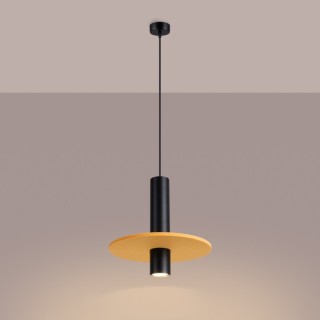 Lampe suspendue PELTA 1 noir/jaune