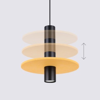 Lampe suspendue PELTA 1 noir/jaune