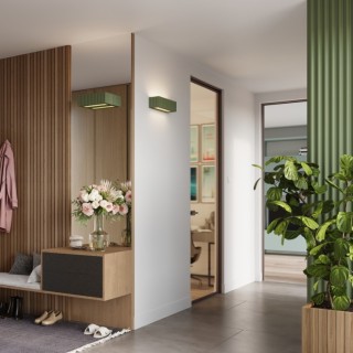 Applique en céramique RIGATA vert olive