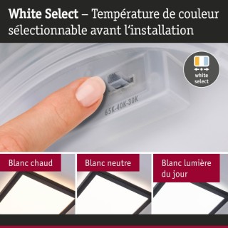 Panneau LED Atria Shine White Select IP44 carré 560x200mm  15,2W 2030lm 3000 - 6500K Noir