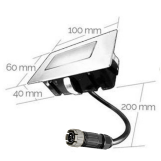 Balise spot LED rectangulaire blanc chaud encastrée 65446 Easy Connect