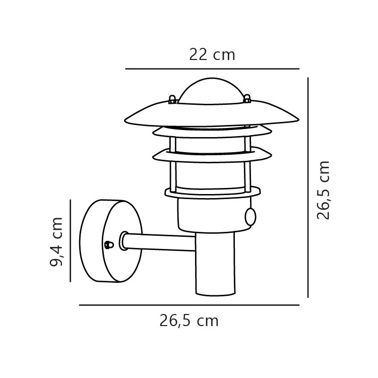 Lønstrup 22 Sensor | Applique murale | Acier galvanisé