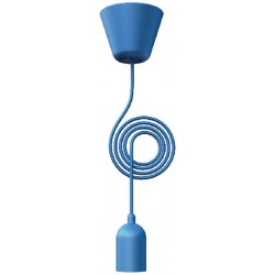 Suspension FUNK cordon coton bleu E27 60W 230V hauteur totale 2,50m. ref 75470006