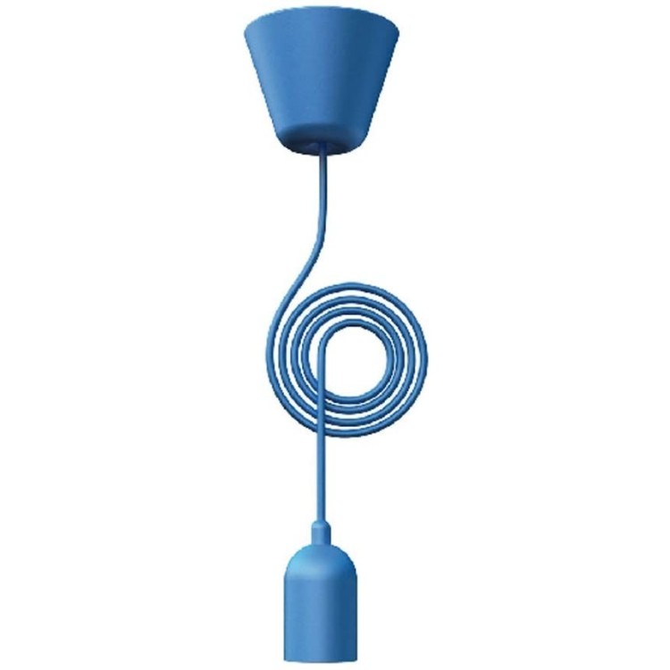 Suspension FUNK cordon coton bleu E27 60W 230V hauteur totale 2,50m. ref 75470006