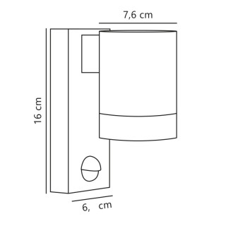 Tin Maxi Sensor | Applique murale | Noir