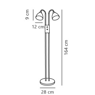 Ray Single | Lampadaire | Noir
