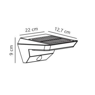 Agena Solar | Applique murale | Noir