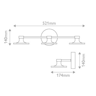 Applique murale LED 3 lumières Elstead Lighting