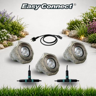 Set de 3 spot Caillou LED Extérieur Easy Connect 68020 - IP67