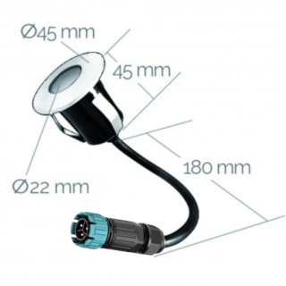 Lot de 6 mini balises LED à encastrer blanc froid 65400 Easy Connect