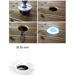 Lot de 6 mini balises LED à encastrer blanc froid 65400 Easy Connect