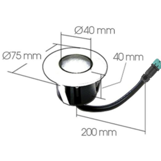 Balise spot LED bleue à encastrer 7.5cm 65431 Easy Connect