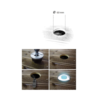 Balise spot LED bleue à encastrer 7.5cm 65431 Easy Connect