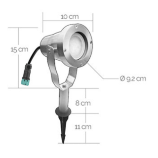 kit 3 projecteurs acier alu brossé IP67