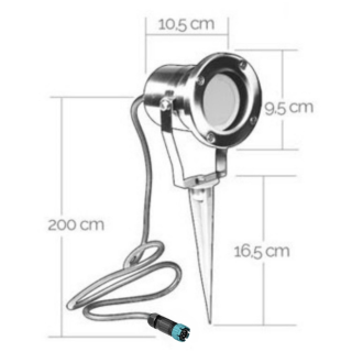 Projecteur spot basssin LED 4W sur socle et piquet 65818 Easy Connect
