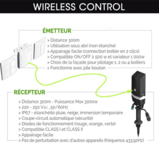 Domotique commande éclairage extérieur sans fil Easy Connect 67103