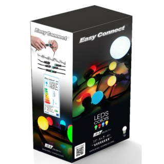 Guirlande guinguette jardin LED 8 ampoules colorées 63045 Easy Connect