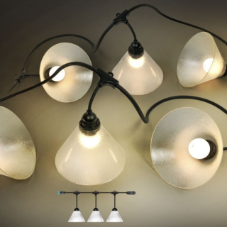 Kit Guirlande "AMBIANCE" 6 m - 8 x E27/LED 1W - Cône Cristal transparent