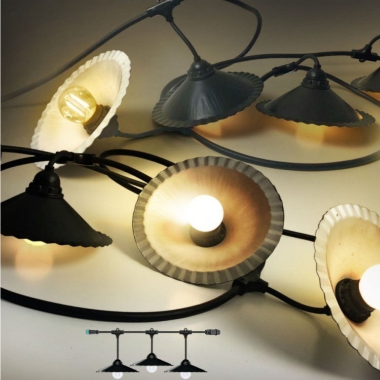 Guirlande "AMBIANCE" 6 m - 8 x E27/LED 2W - Coupelle Métal
