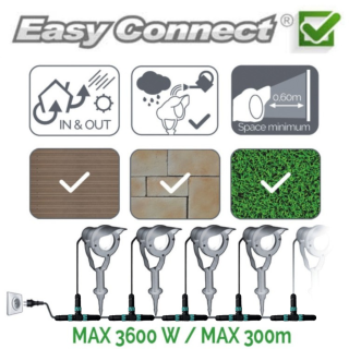 Spot led extérieur 6.5W 520lm aluminium socle piquet 65270 Easy Connect