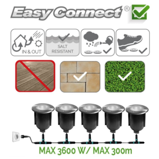 Gros spot rond blanc chaud LED 8W pour béton ou terre 65596 Easy Connect