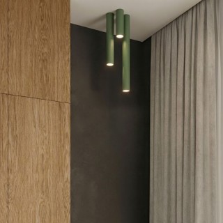 Plafonnier LAGOS 10 vert olive - Sollux