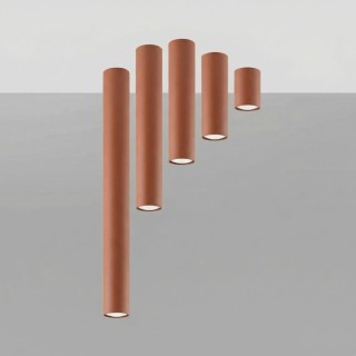 Plafonnier LAGOS 10 ocre rouge - Sollux