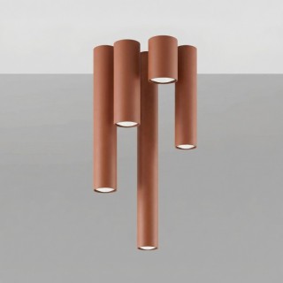 Plafonnier LAGOS 10 ocre rouge - Sollux