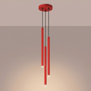 Suspension PASTELO 3P rouge