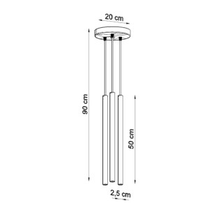 Suspension PASTELO 3P rouge