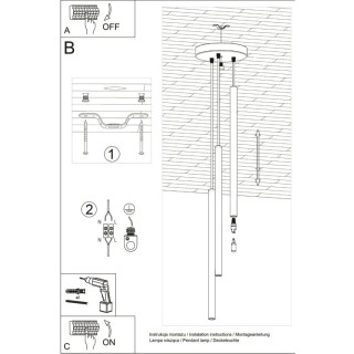 Suspension PASTELO 3P rouge