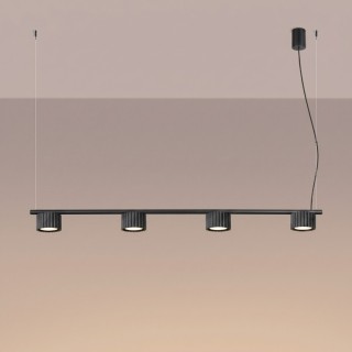 Lustre AURA 4 noir Gx53 - Sollux