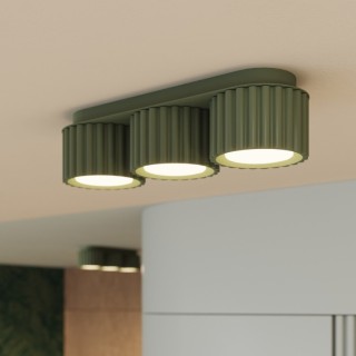 Plafonnier AURA 3 vert olive - Sollux